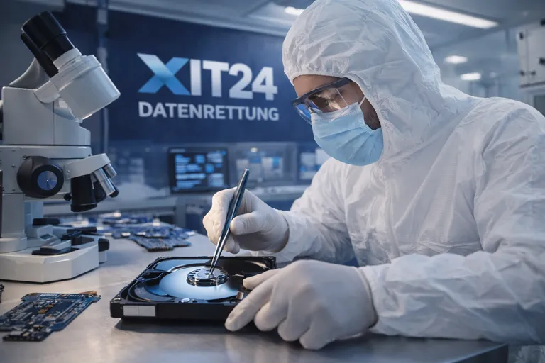 Symbolische Darstellung eines Arbeitsplatzes für Datenrettung
